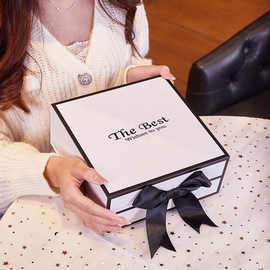 现货白色礼品包装礼物盒best wishes翻盖创意礼盒书型礼品盒纸盒