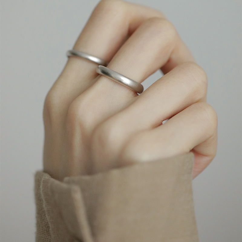 Retro matte matte ring ring female couple ring opening adjustable niche design 2023 New