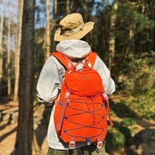 新款户外登山包抽绳大容量旅行双肩包尼龙轻便露营徒步运动背包