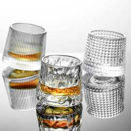 创意旋转威士忌杯不倒翁杯子ins风陀螺型烈酒杯洋酒杯加厚啤酒杯