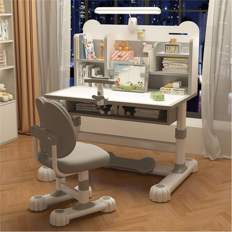 Children's Study Table, Primary School Student's Home Desk, Writing Desk, Table and Chair Set, Homework Desk and Chair Combination, Liftable