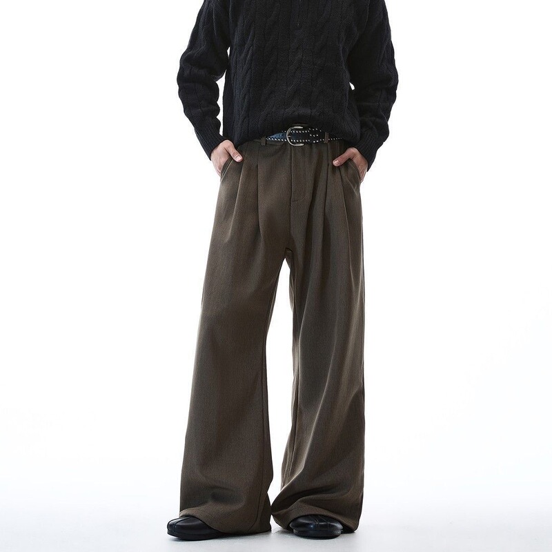 American-Style Casual Suit Pants for Men, Spring/Summer 2026 New Trendy Brand Versatile Straight Loose Heavyweight Dress Pants Sports