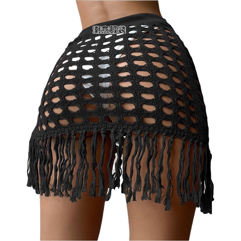 European and American Cross-Border New Style Sexy Vacation Pullover Knit See-Through Sun Protection Top Beach Bikini Cover-Up