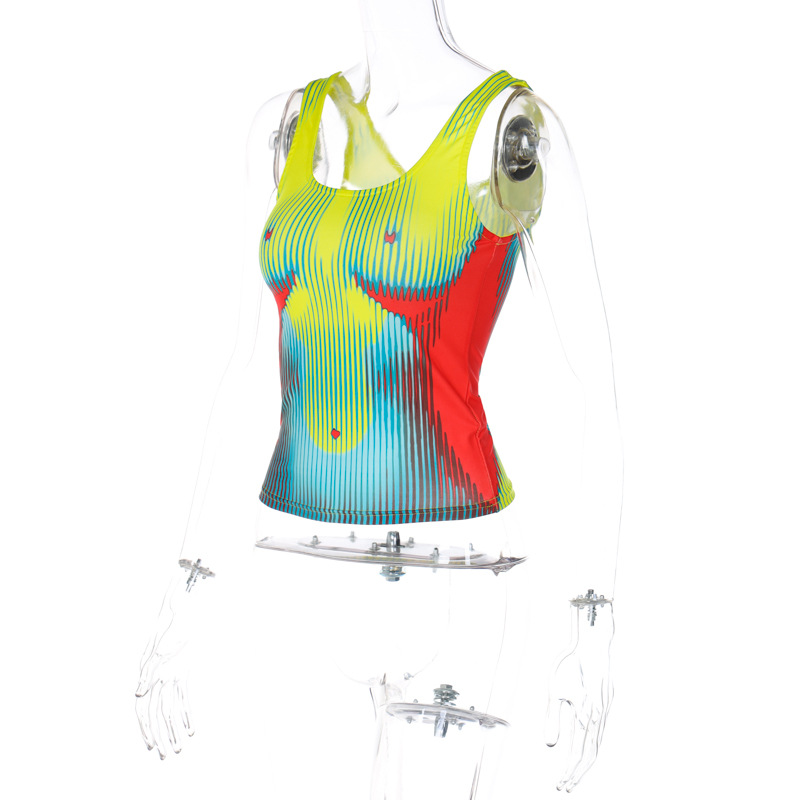Women's T-shirt Sleeveless Tank Tops Printing Fashion Stripe display picture 20