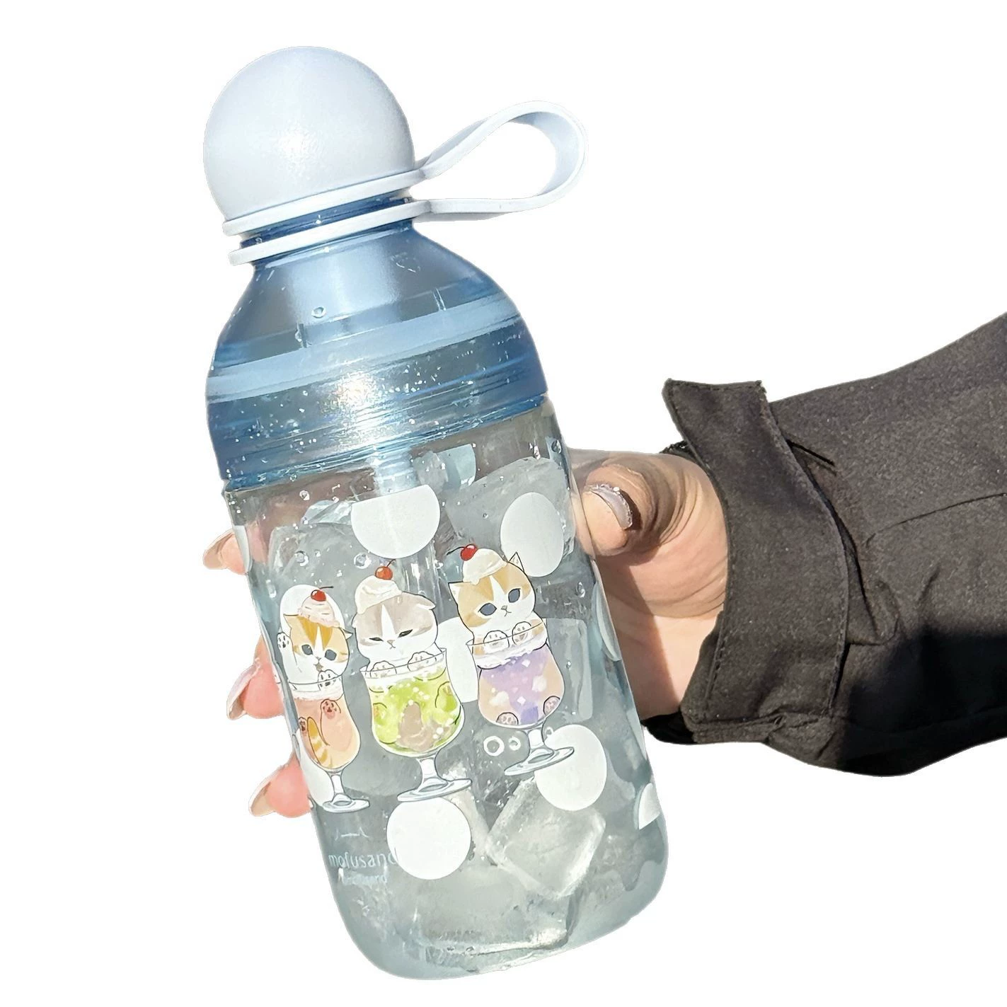 Cute high quality glass, handheld space summer plastic fruit tea, fall protection