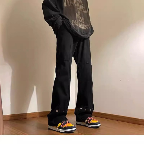American Vibe Streetwear Elastic Denim Straight Leg Spring and Autumn Slimming Men's Pants