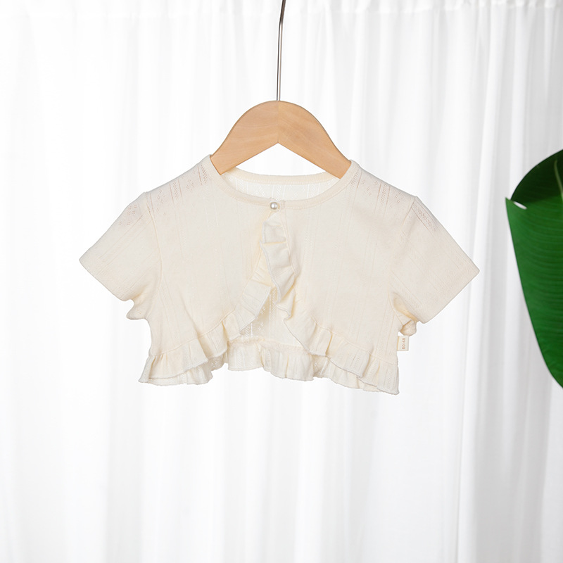 Chal de niña coreana con falda, chaleco de manga corta, verano para niños, estilo delgado, bebé, capa exterior