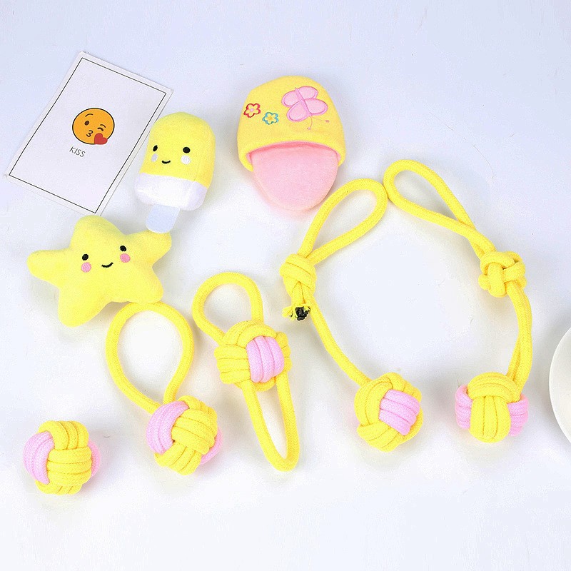 Amazon se especializa en juegos de juguetes para mascotas, cuerda de algodón Macron, molares, juguetes para perros resistentes a morder, bolas de juguetes para mascotas al por mayor