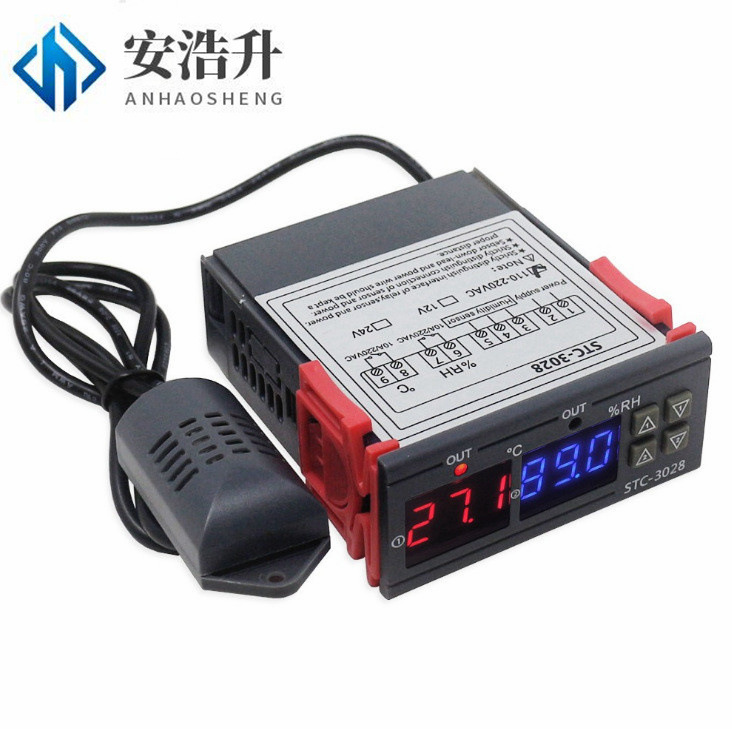 STC-3028智能数显温湿度控制器 养殖孵化温湿度计 湿度仪表温控器
