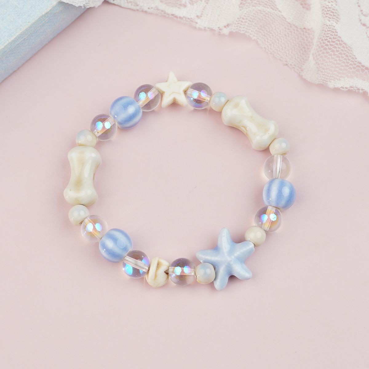 Jingdezhen pulsera de cerámica de verano mujer alta sensación galletas serie de gatos nicho diseño universal pulsera alta sensación