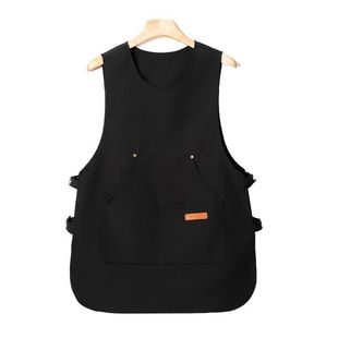 New Vest Apron Waterproof and Oil-proof Kitchen Household Catering Barista Logo Work Clothes Shoulder