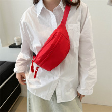 纯色夏季休闲胸包女2024新款潮流双拉中性日常胸包唯美时尚斜挎包