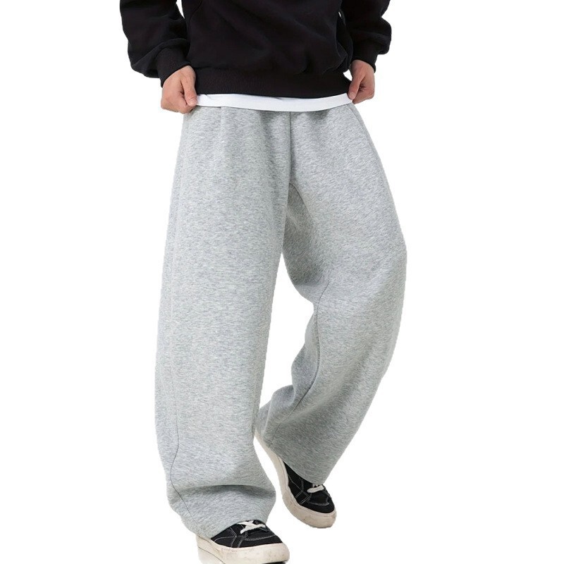 Cross-Border Retro Loose Straight-Leg Pants Men's Sports Pants Fashion Casual Solid Color Versatile Design Hip-Hop Elements