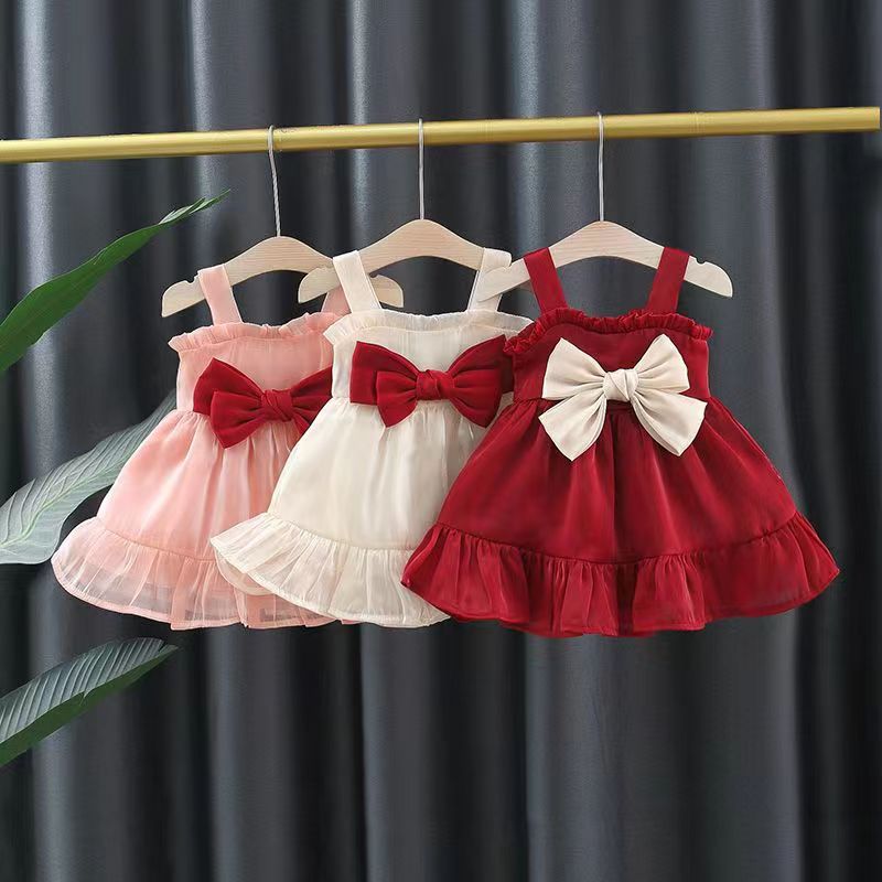 Princess Solid Color Cotton Girls Dresses display picture 1