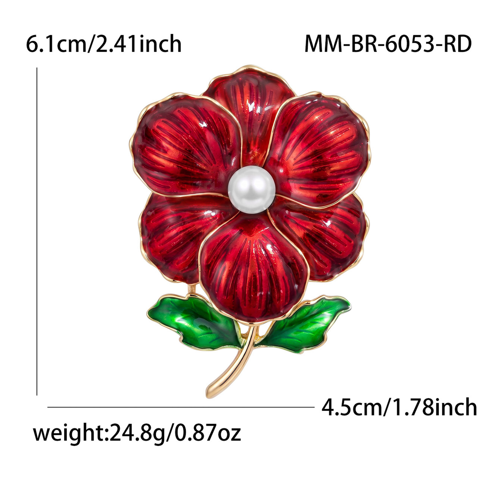 High-end, elegant, and creative enamel poppy flower brooch, a new versatile design, wholesale: BR6053
