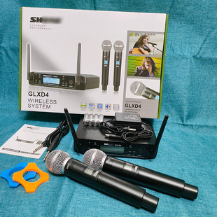 Cross-Border Wireless Microphone Glxd4 One-To-Two Sm58 Fm U-Section Stage Home Export Top with Beta Microphone