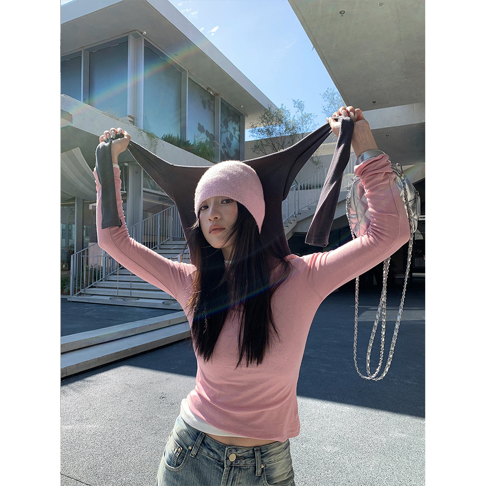 Yuyi's New 2025 Autumn and Winter Inner Tencel Bottoming Shirt for Women Slightly See-Through Long-Sleeved Layered Pure Color T-Shirt for Women C251015