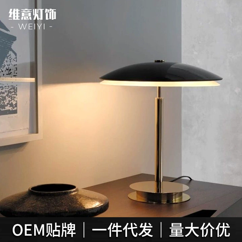 Design lantern for bed, black table lamp, light luxury style