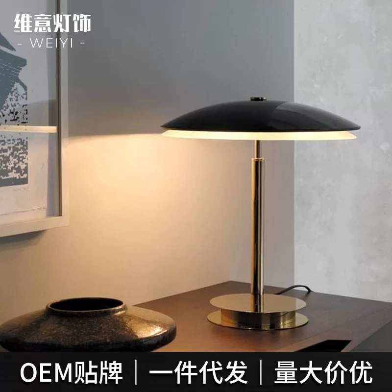 Design lantern for bed, black table lamp, light luxury style