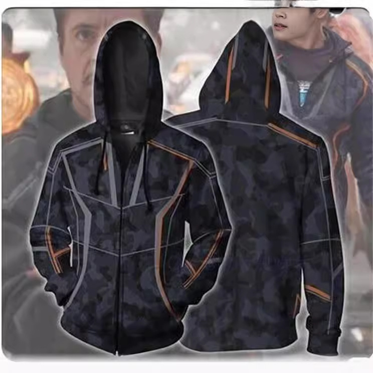 Avengers 3 Iron Man Tony Stark Spider cos Zip Hoodie 3D Print Sweatshirt Avengers 3 Iron Man Tony Stark Spider cos Zip Hoodie 3D Print Sweatshirt