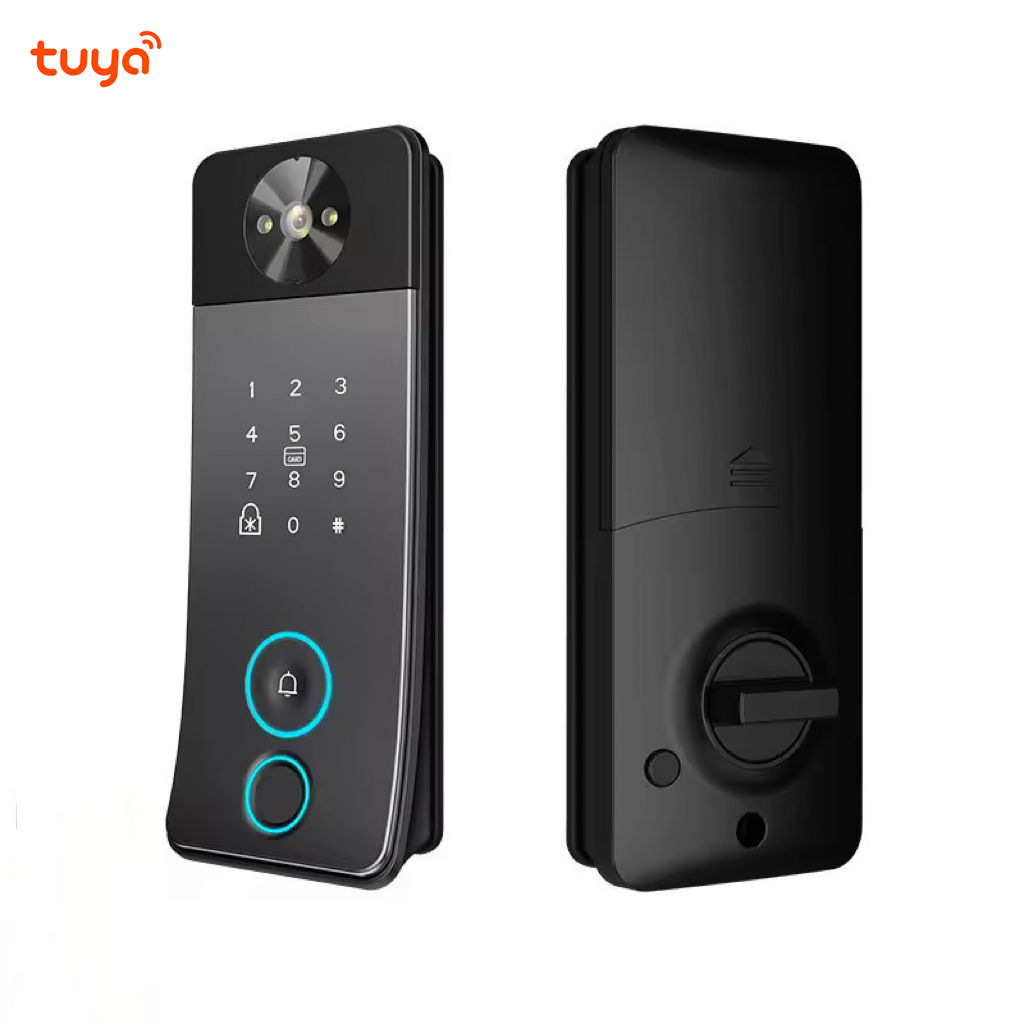 呆锁远程开锁涂鸦WiFi视频通话美标锁体指纹密码智能电子锁门铃