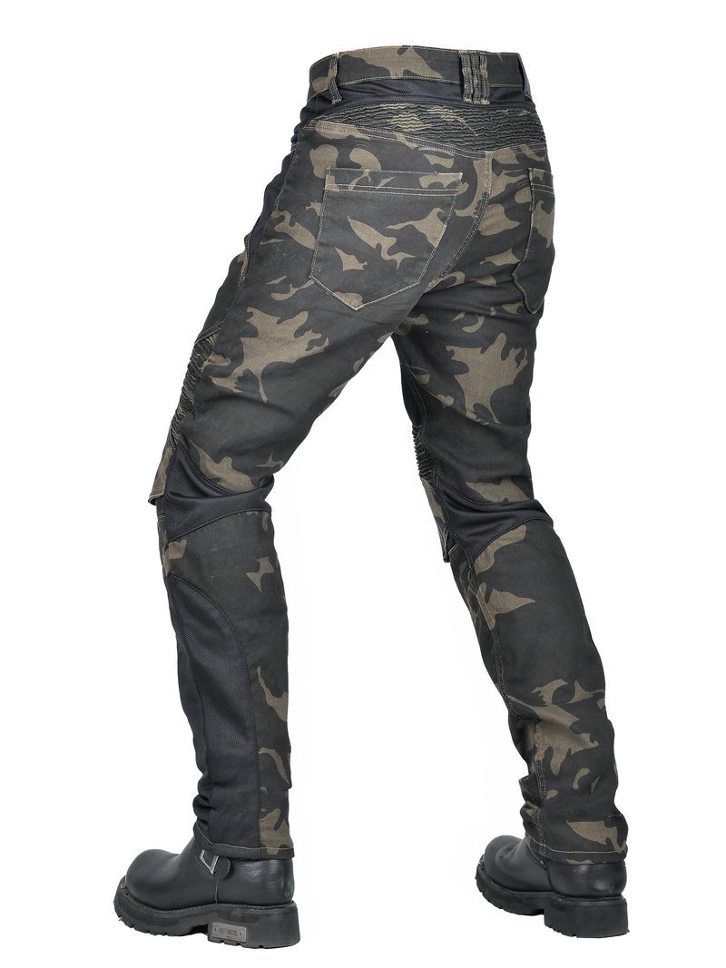 VOLERO motocicleta jeans casual vintage motocicleta pantalones camuflaje verano malla transpirable resistente a la caída ciclismo Pantalones