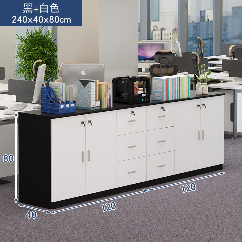 Gabinete de archivos de oficina armario de madera bajo con bloqueo armario de almacenamiento armario de datos armario de cajón armario de barra larga armario de partición
