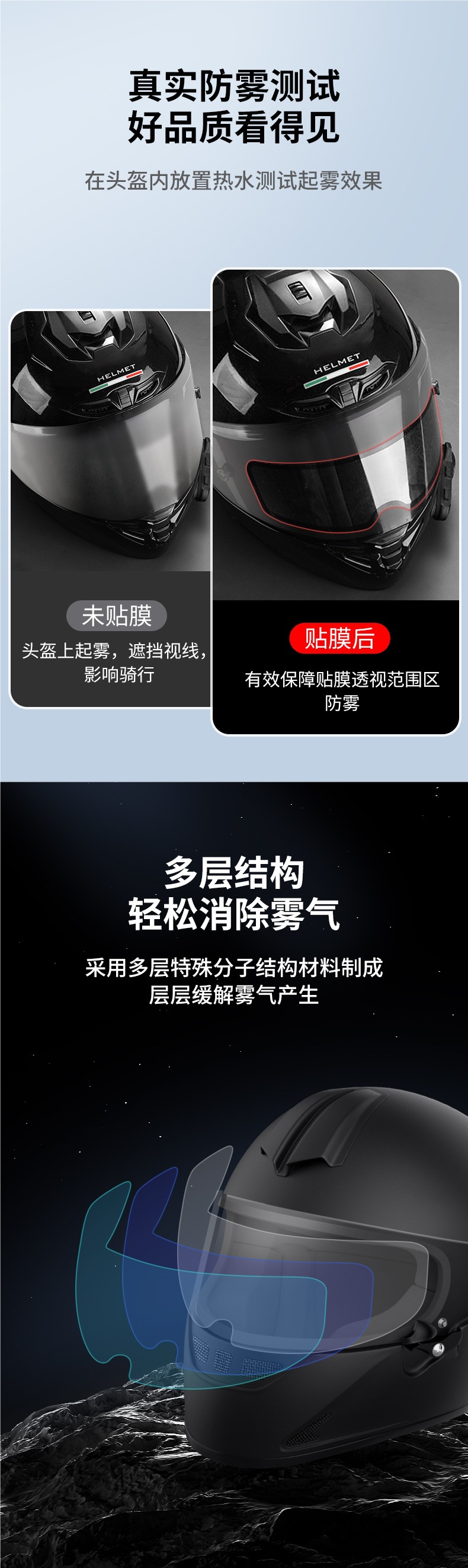 Motorcycle Helmet Rainproof Film, Electric Vehicle Helmet Anti-Fog Patch, Full-Face Helmet, Half-Face Helmet, Universal Lens Waterproof Patch