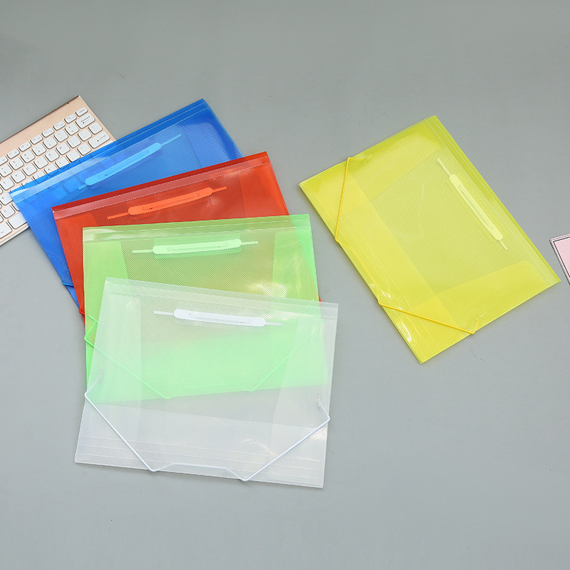 Carpeta PPE transparente engrosado A4 agrupación de datos de color caramelo almacenamiento de impresión logotipo de carpeta de cuerda personalizada