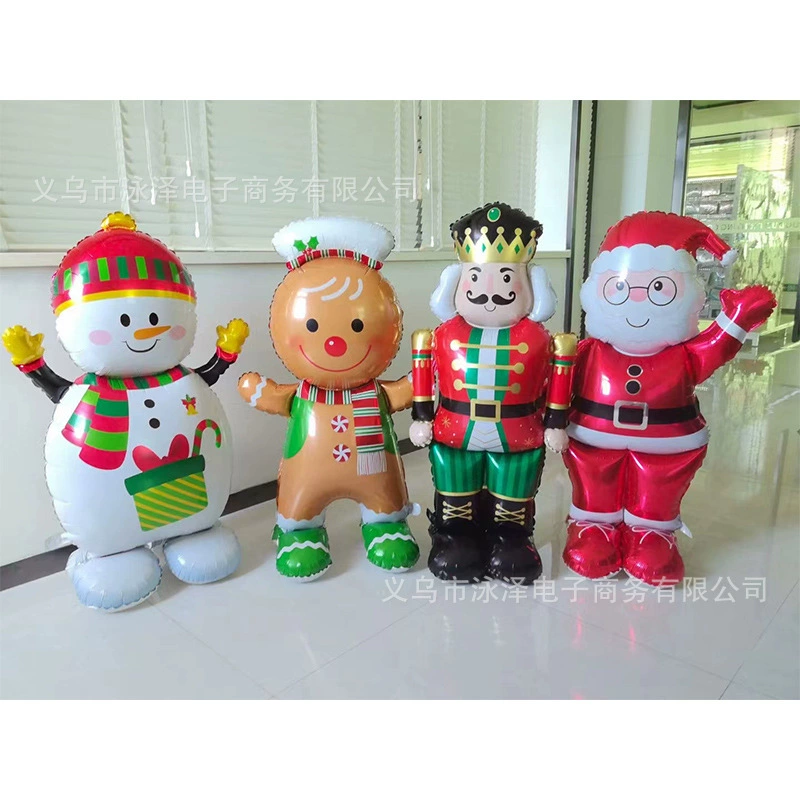Трансграничный стоя рождественский алюминиевый воздушный шар рождественская елка Санта-Клаус шарф снеговик праздничная вечеринка украшения