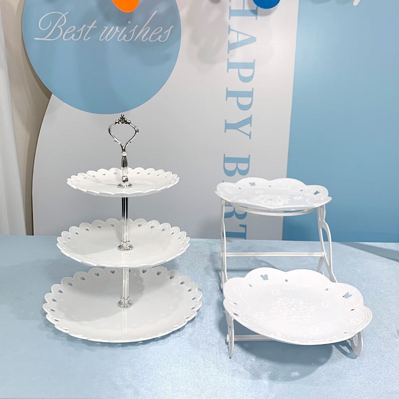 Tabla de descanso de té bandeja de pastel de aniversario decoración tabla de postres estante de exhibición de té de la tarde estante de dulces platos de recepción