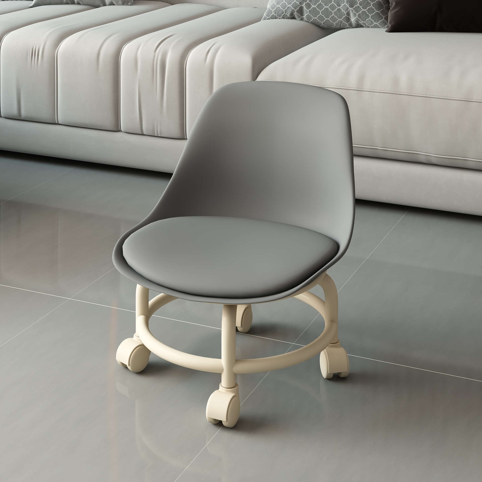 블랙 - 등받이 허리 보호대 - 저소음 미끄럼 방지 바퀴