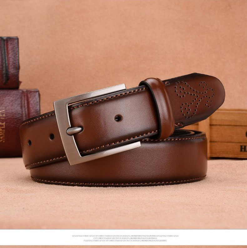 Genuine Cowhide Leather Belt For Men Casual Business Style_voghion.com