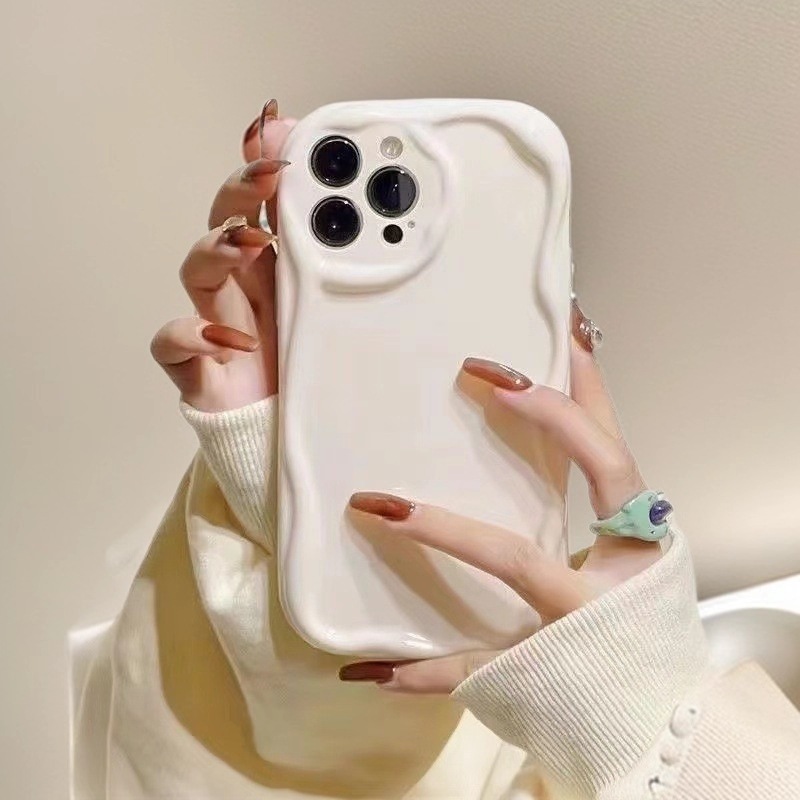 Funda para teléfono Apple 17 Pro Max de color crema sólido, a prueba de golpes para iPhone 16, estilo japonés y coreano, 15/14, estilo europeo y americano, 13.