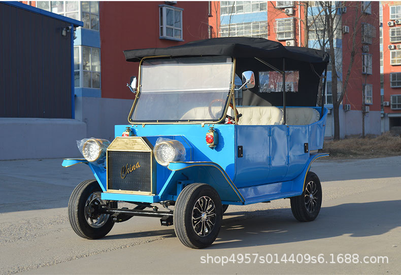Golf Cart with 5-8 Seats for Real Estate Offices, Sightseeing Areas, and Shuttle Services; Vintage Electric Classic Car; Sightseeing Vehicle