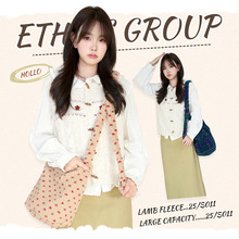 新款费尔德秋冬单肩包女毛绒可调节洋气毛呢休闲百搭大容量斜挎包