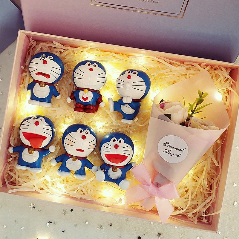 6 슈퍼맨 6cm+핑크 부케+화이트 실크 그라데이션 박스 22cm/선물 상자