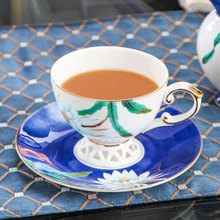 欧式奢华金边咖啡杯碟下午茶杯碟家用骨瓷杯碟套装办公水杯陶瓷