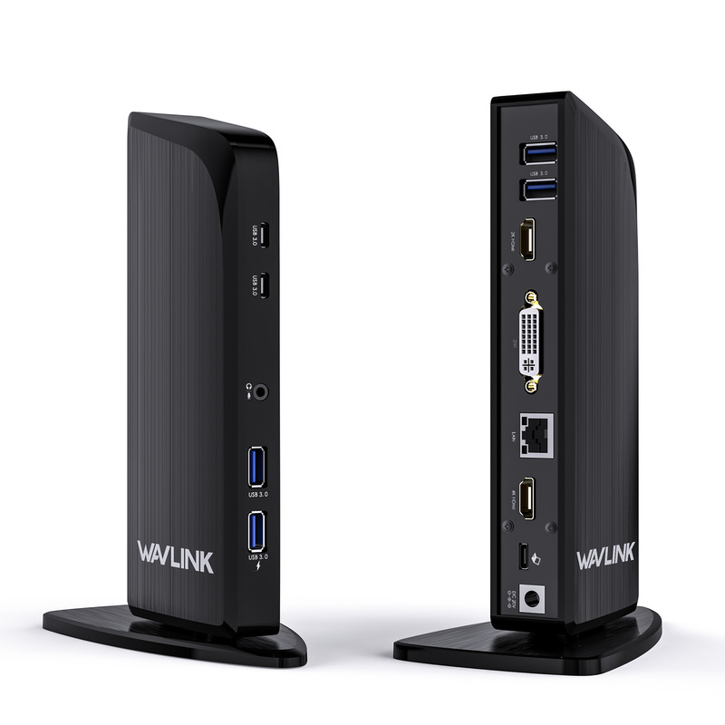 WAVLINK with 100w Output 13 in 1 USB C Three Monitor 4k HDMI Laptop Docking Station