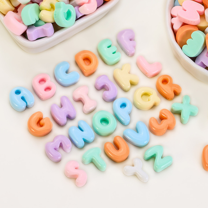 Solid Color Single Selection 26 English Letters Resin Beads DIY Jewelry Accessories Handmade Cream Glue Hairpin Accessory Materials Solid Color Single Selection 26 English Letters Resin Beads DIY Jewelry Accessories Handmade Cream Glue Hairpin Accessory Materials