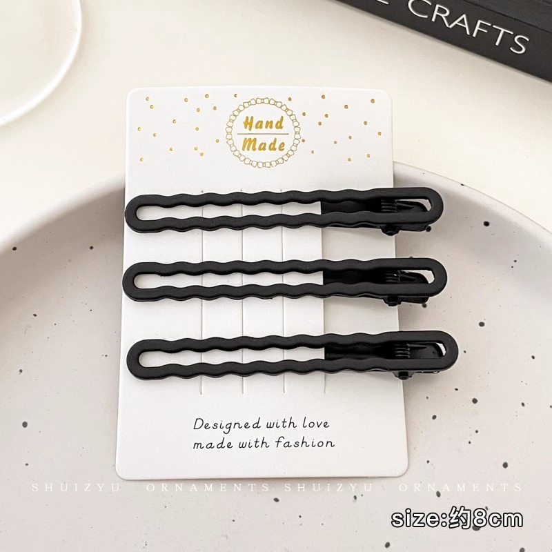 Pinza de pelo grande negro accesorios para el cabello horquilla de gama alta simple de las mujeres frente lado del cabello roto flequillo clip horquilla tocado