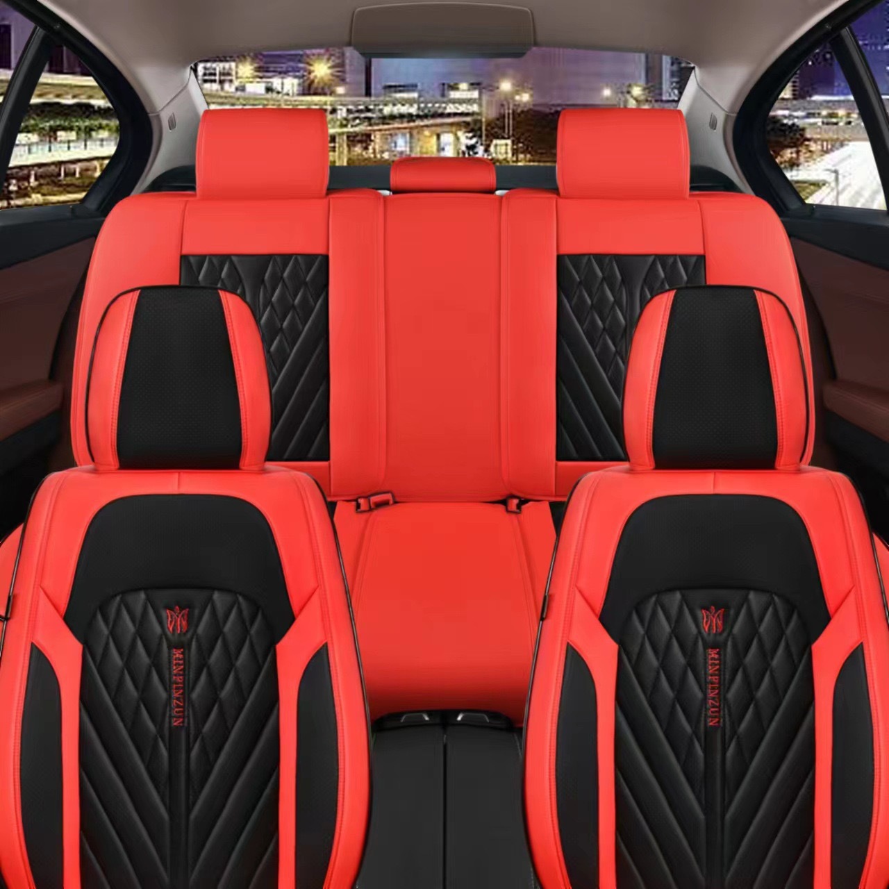 Car Seat Cushion Nappa Leather Breathable All-Season Universal Seat Cover Full Coverage High-End Seat Cushion Car Seat Protector