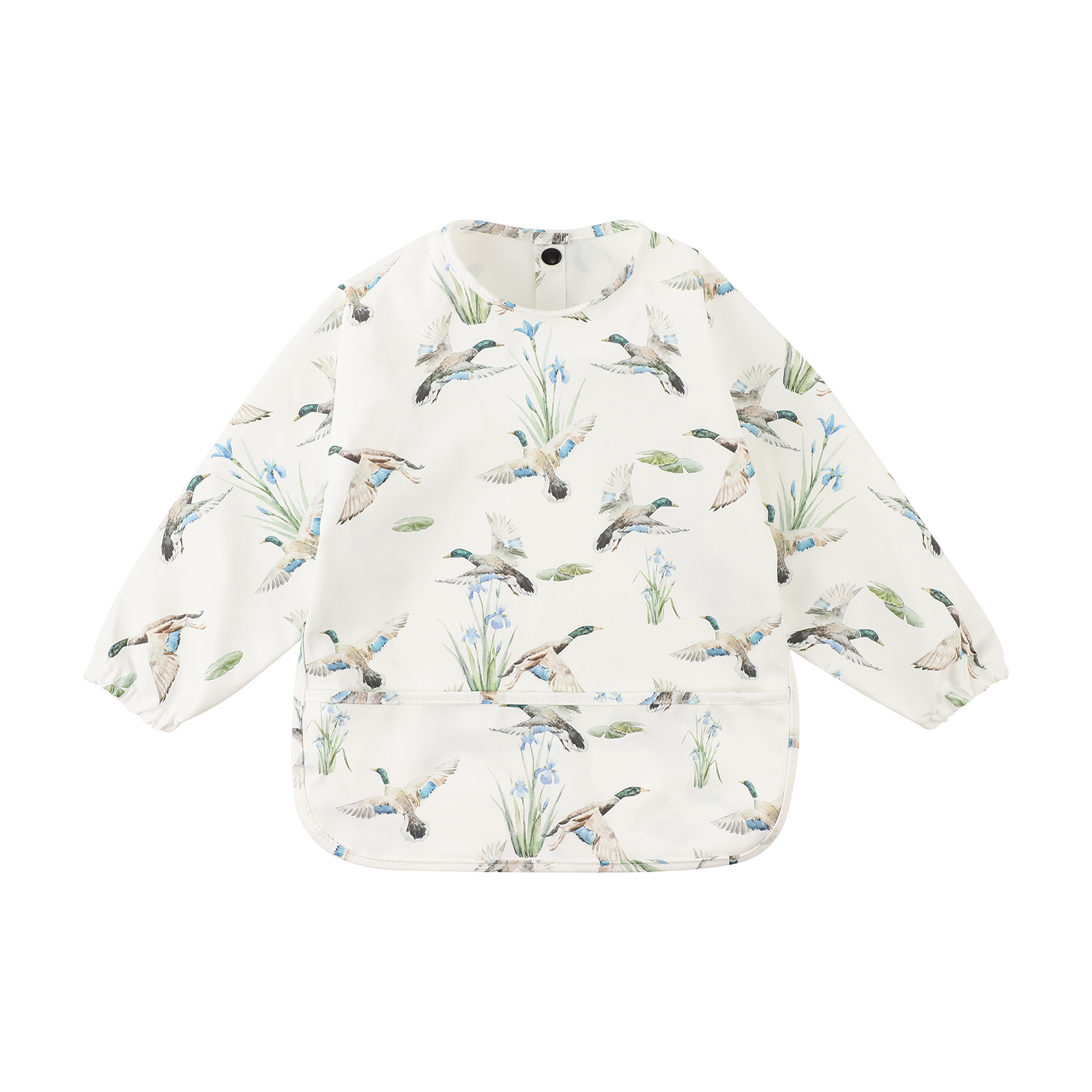 Los niños daneses overall impermeable inversa vestir babero bebé overall bebé comiendo mono bebé babero