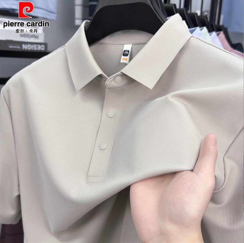 Wenyu ハイエンドアイスシルク中年男性半袖ポロシャツ夏の Tシャツ 2025 新しいルーズ Tシャツトップ|undefined