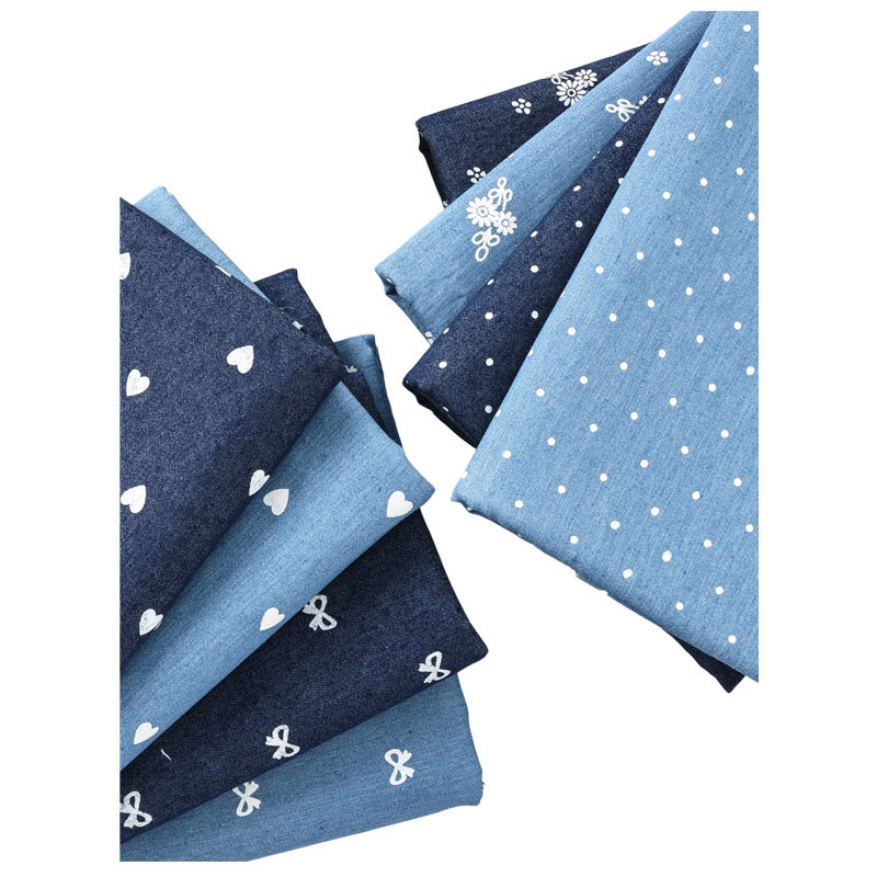 Denim cloth with bow, trousers, elastic dress