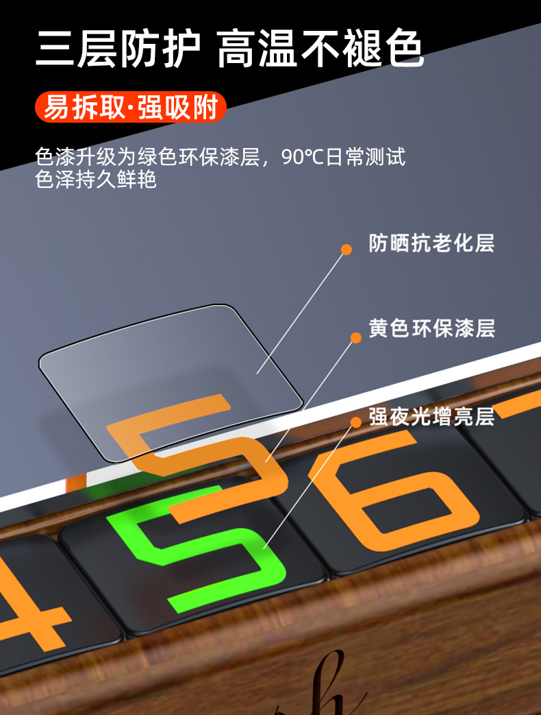Car creative double number moving license plate hidden parking plate luminous solid wood number plate gift decoration logo