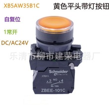 全新原厂Schneider 带灯按钮开关XB5AW35B1C/31B1C 自复位 1常开