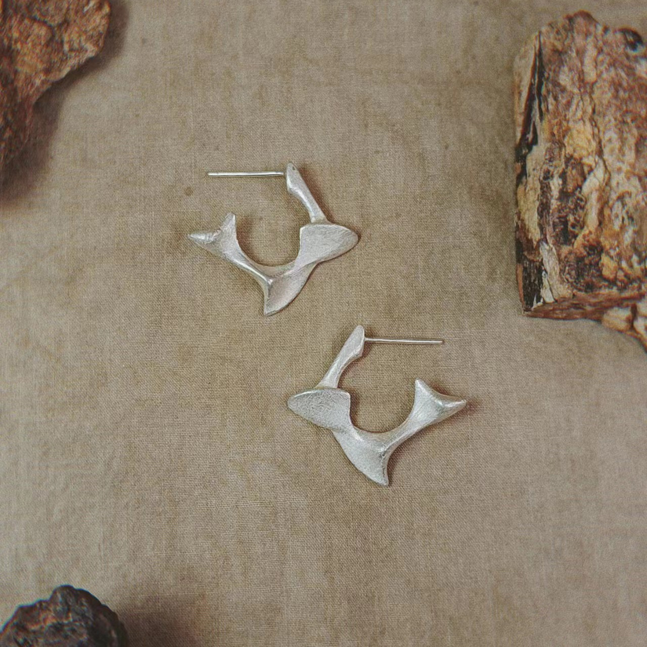 Small design minimalistic matte earrings