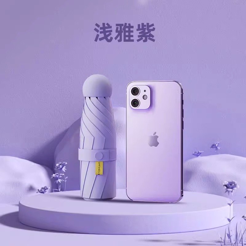 50% de descuento en mini cápsula portátil paraguas solar protección UV paraguas solar regalo publicidad paraguas lote