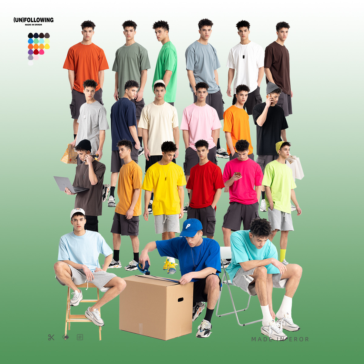 Title 2, Camiseta Heavy American de algodón, color sólid...